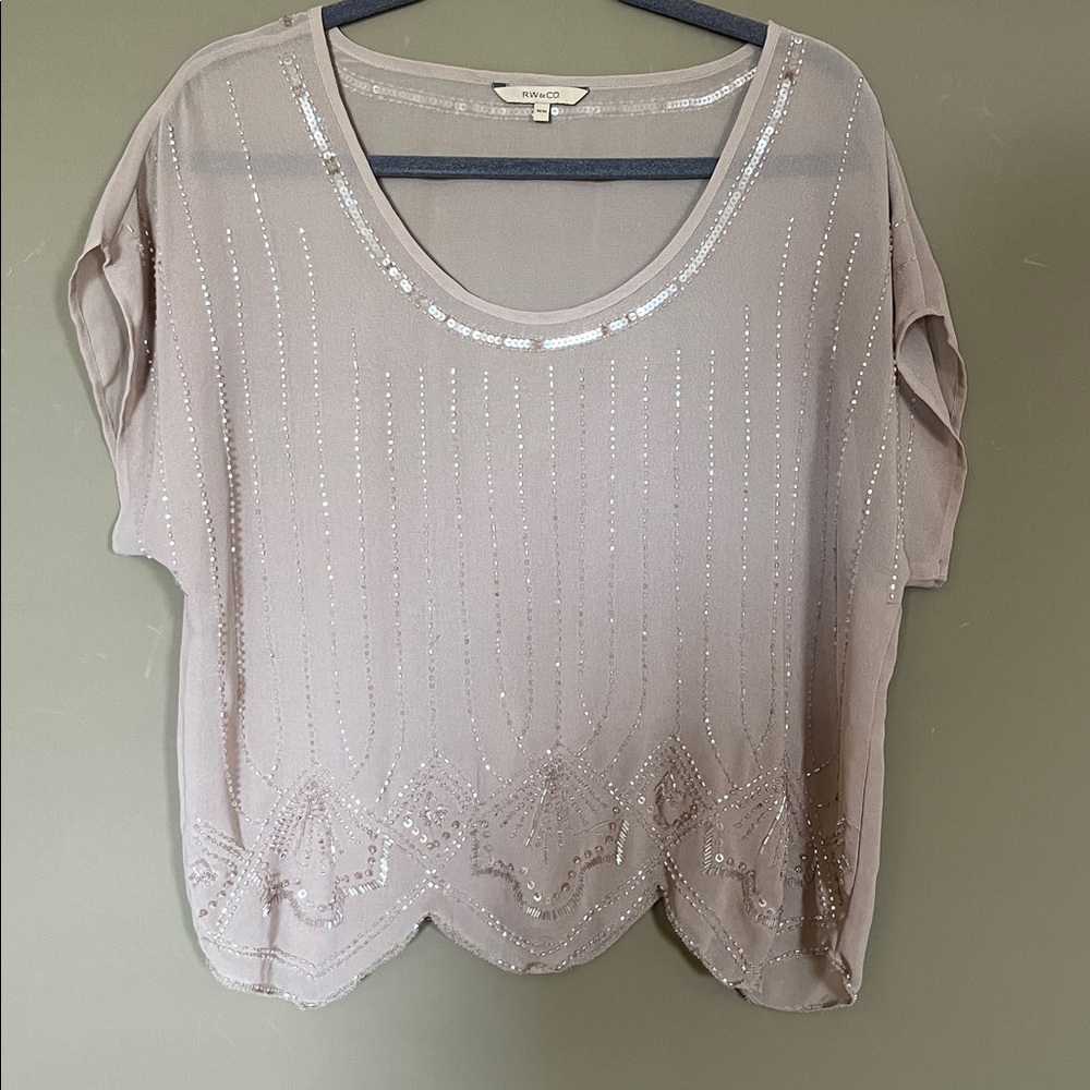 Sheer Beaded Blouse